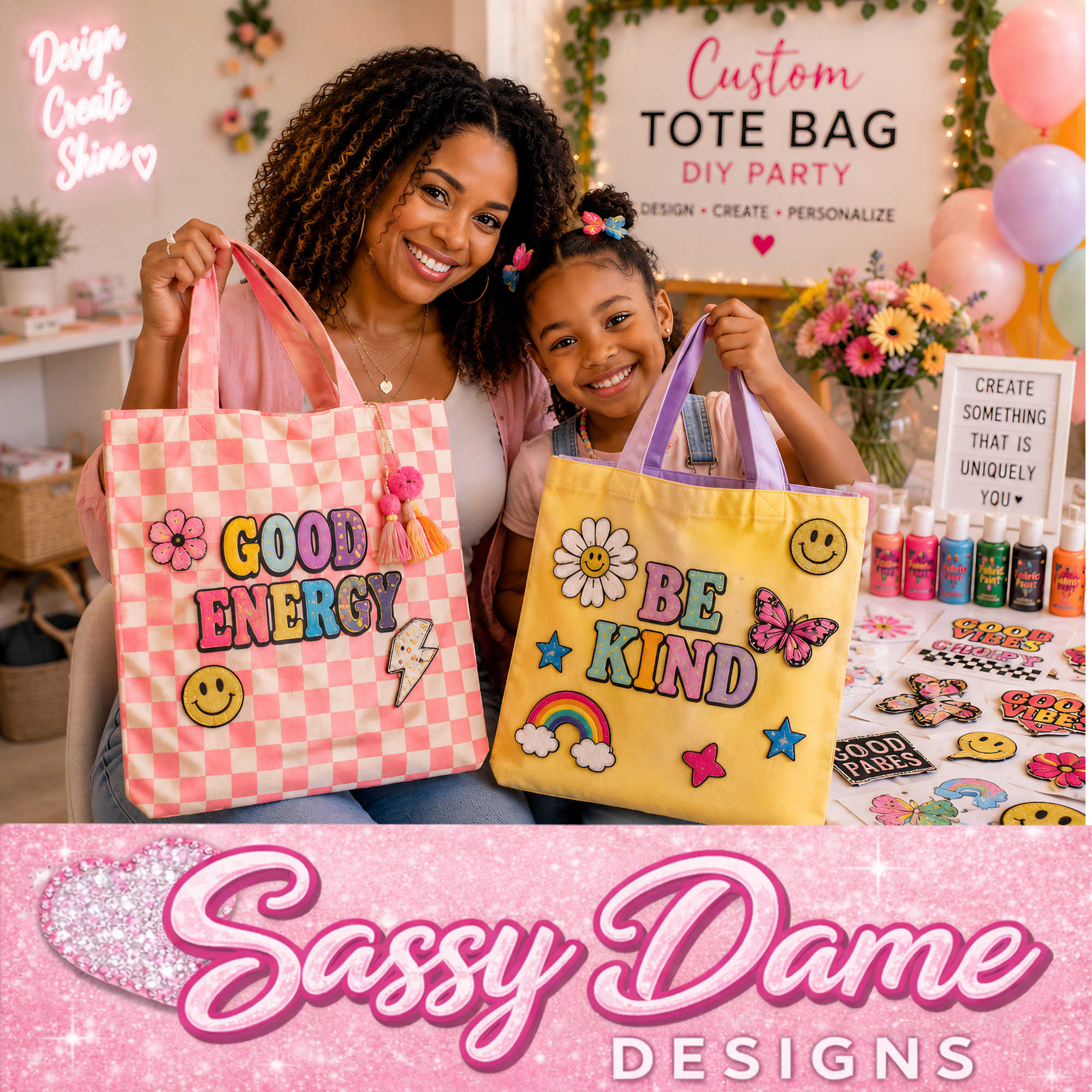 Custom Tote Bag DIY Party minimum 10 guests – $65 per person