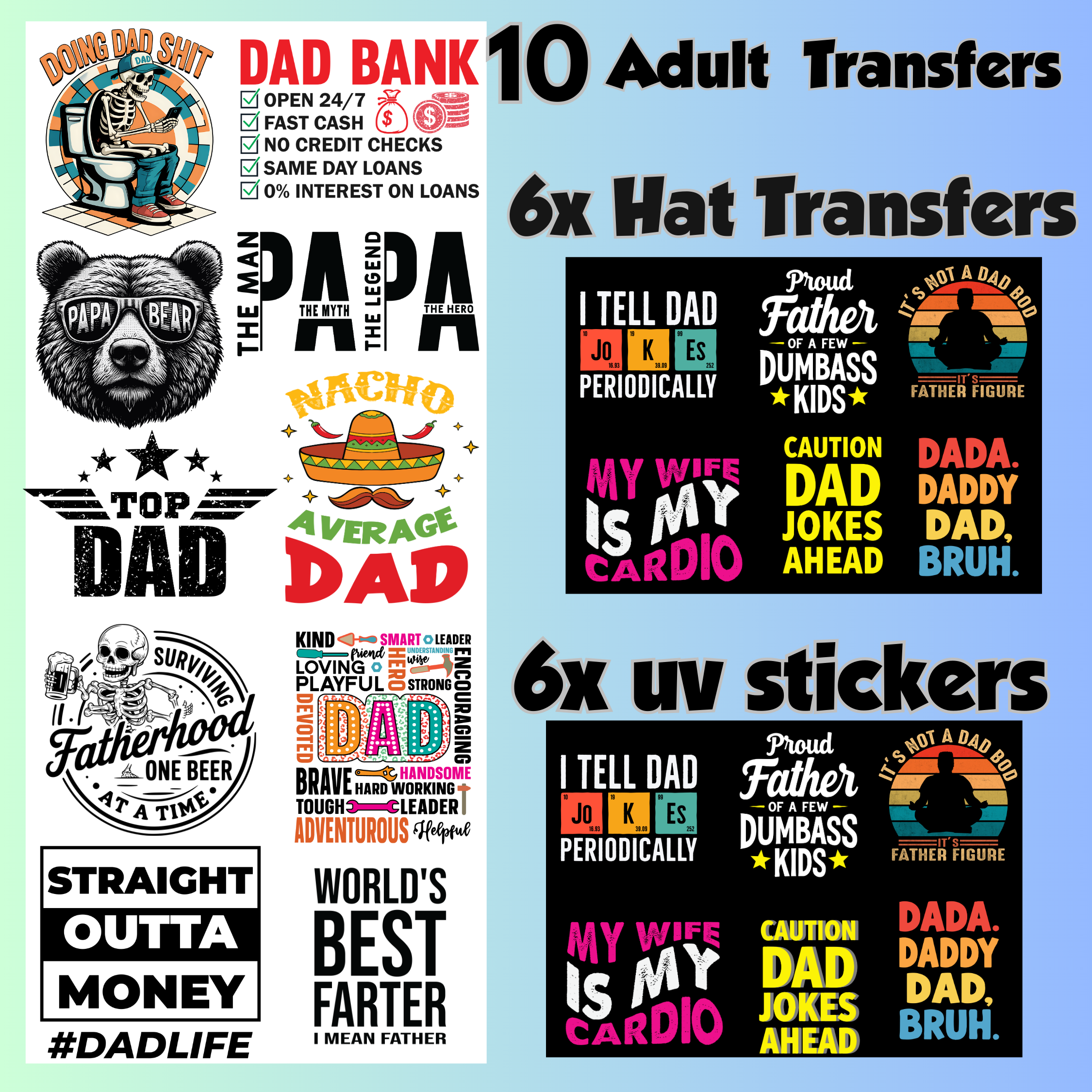 Father's Day Transfer x Sticker Bundle