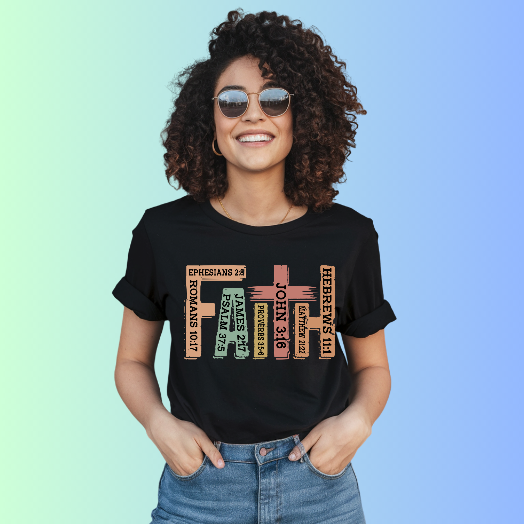 Christian DTF Transfer Bundle | Shirt Heat Transfers | Hat Transfers | UV DTF Stickers | Faith Designs | Peel and Press Set
