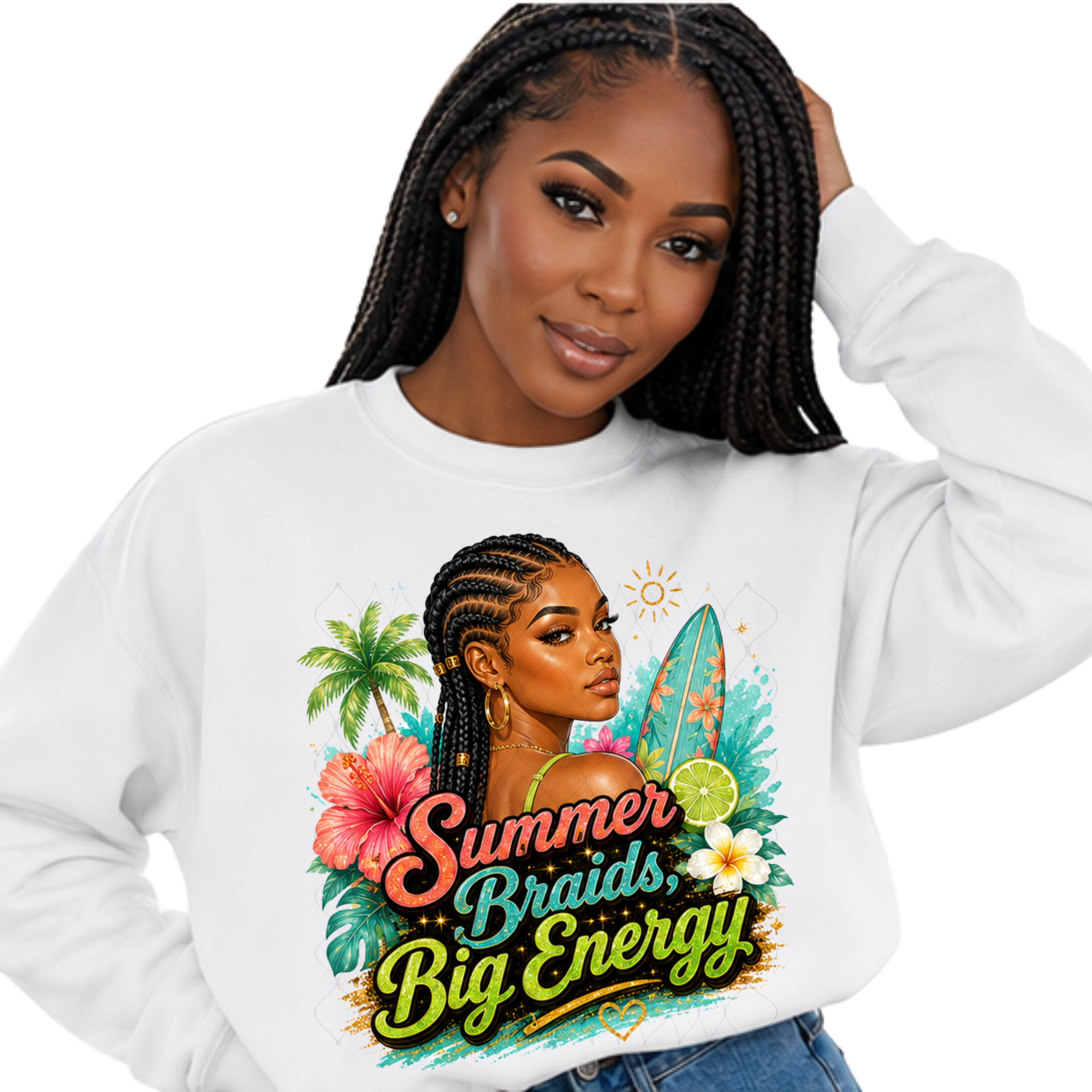 Summer Braids, Big Energy – Digital PNG Design