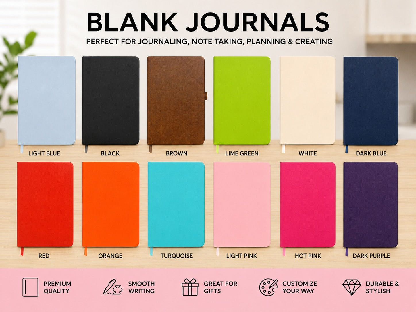 A5 Lined Journal Notebook, Hardcover Writing Notebook 5.8" by 8.4"