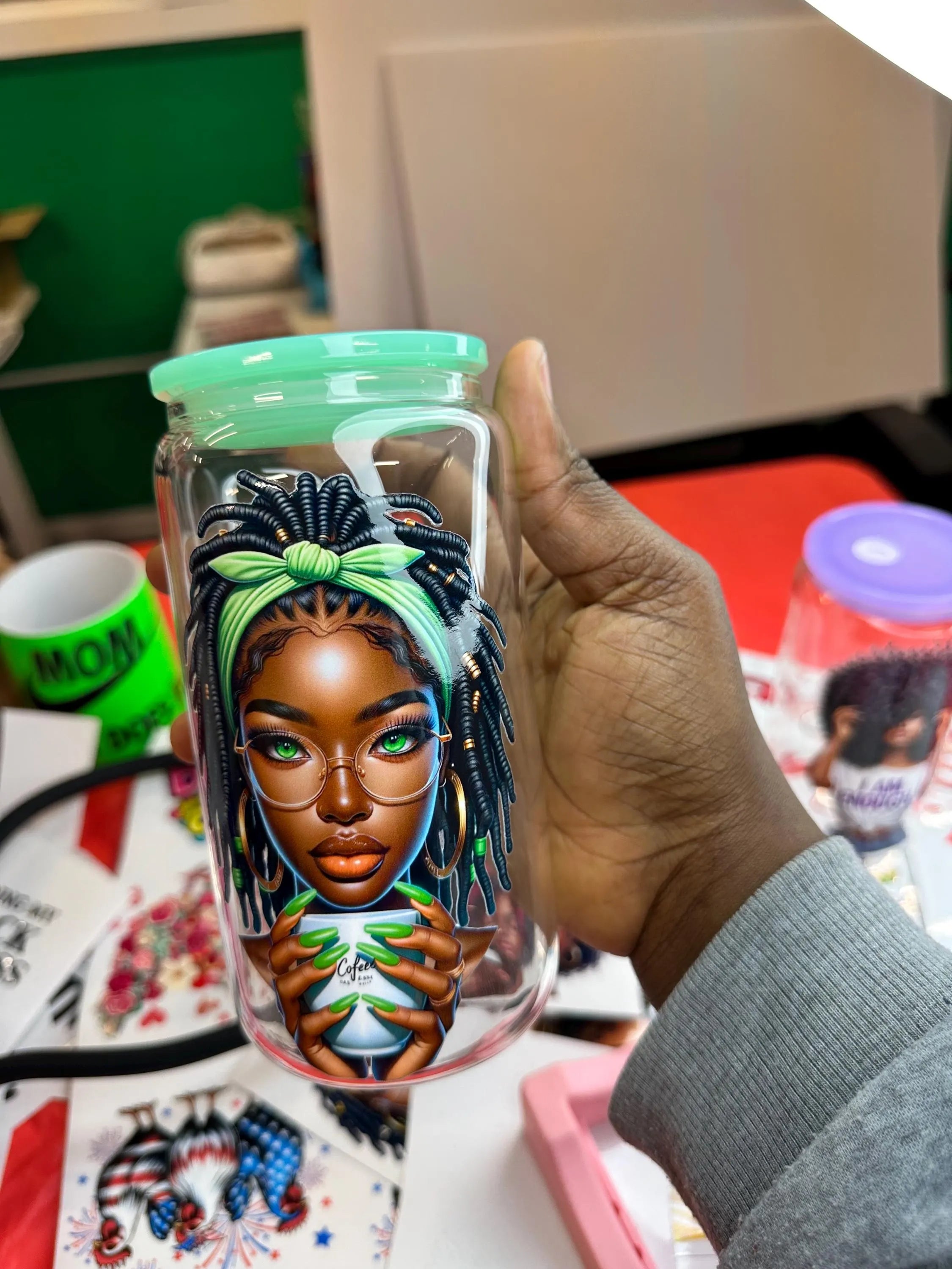 Locs Girl Decals UV DTF Sticker - UV DTF stickers, High-Quality Print,locs stickers