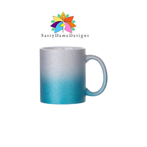 Two Tone Sublimation Glitter Mug/Sublimation mugs/ 11oz mugs/ sublimation cups/Glitter Sublimation Blank Cups/Glitter Mug/ - SassyDame Designs,LLC