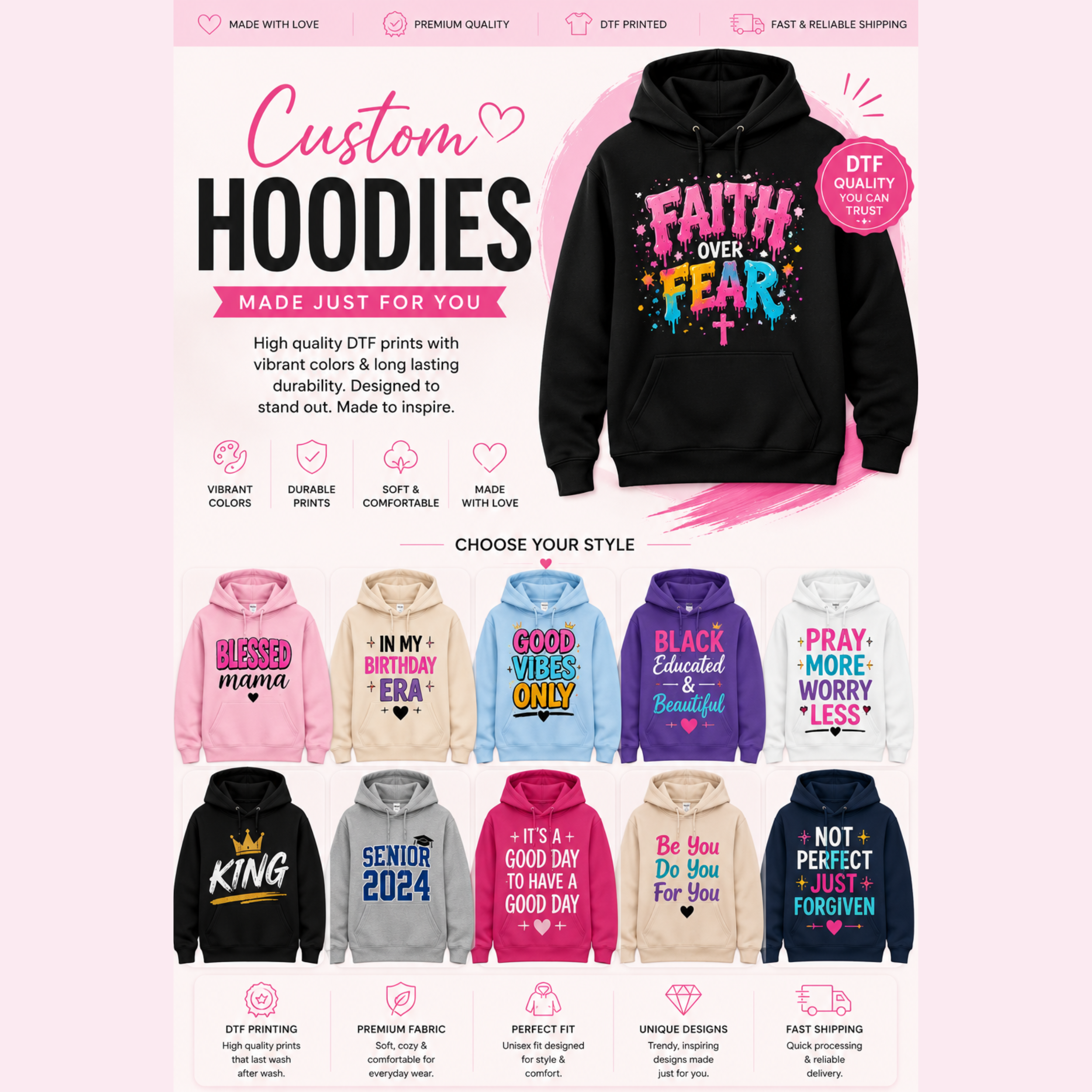 Custom Unisex Hoodies