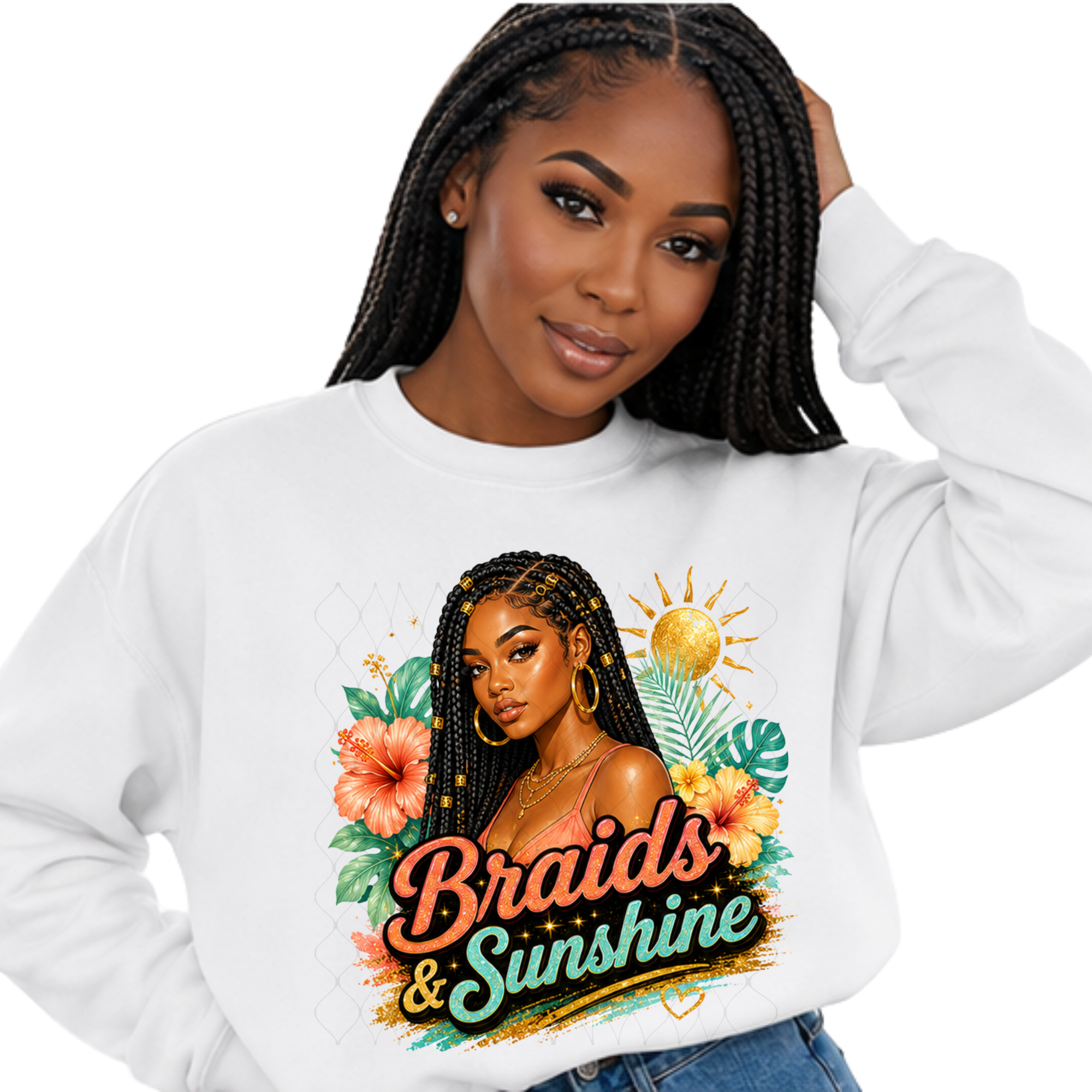 Braids & Sunshine – Digital PNG Design
