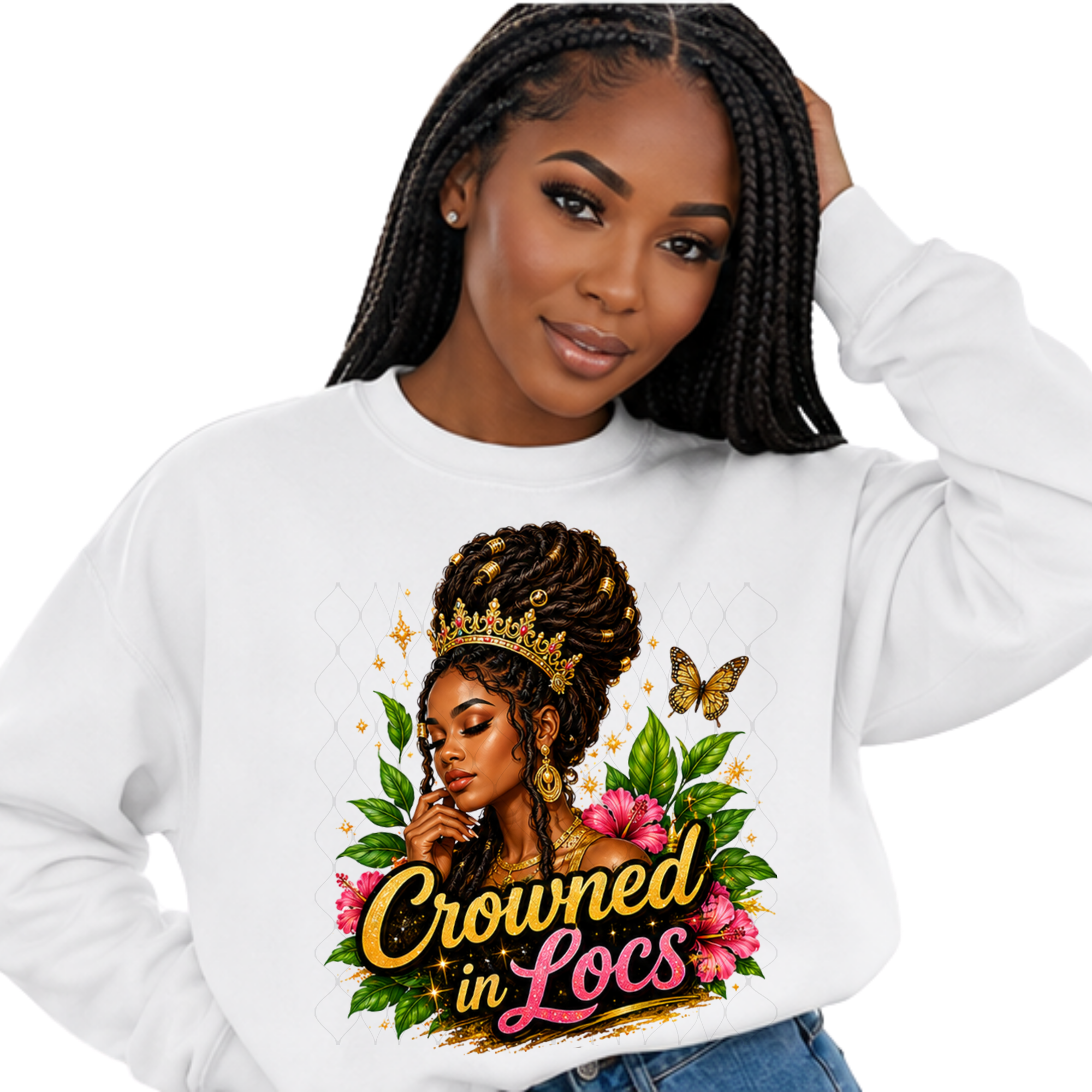 Crowned in Locs – Digital PNG Design