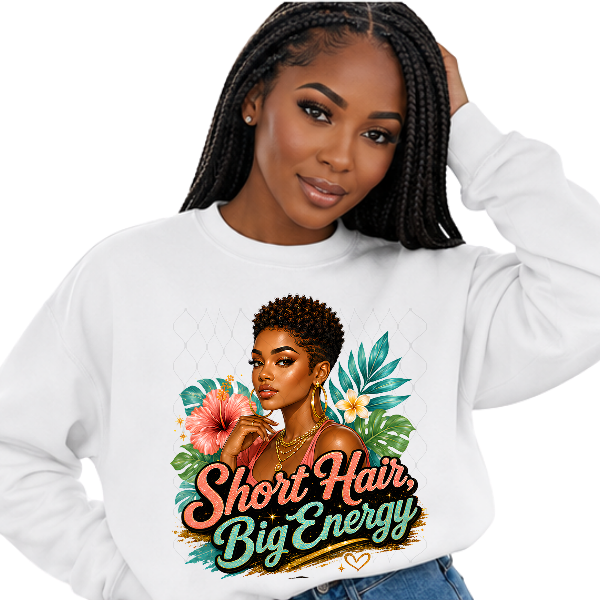 Short Hair Big Energy – Digital PNG Design