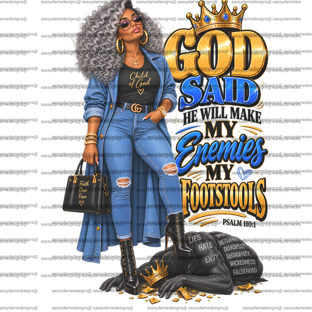 God said he will make my enemies my footstools II PNG